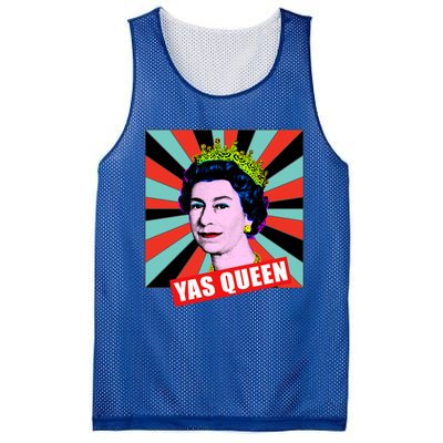 Elizabeth Yas Queen Retro Pop Art Queen Of England Gift Mesh Reversible Basketball Jersey Tank