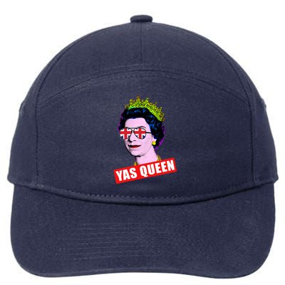 Elizabeth Yas Queen With Sunglasses Queen Of England Meaningful Gift 7-Panel Snapback Hat