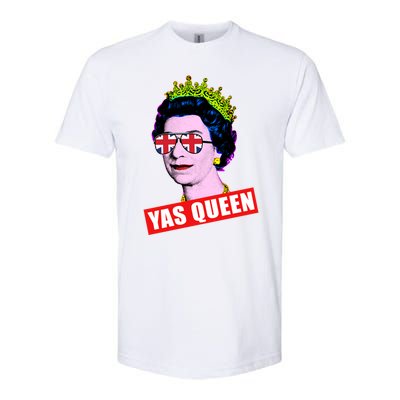 Elizabeth Yas Queen With Sunglasses Queen Of England Meaningful Gift Softstyle® CVC T-Shirt