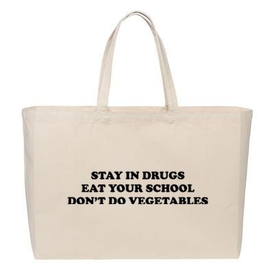 Eat Your School Don't Do Vegetables Cotton Canvas Jumbo Tote