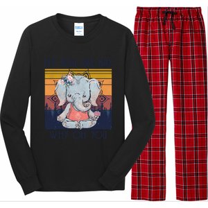 Eff You See Kay Why Oh You Funny Retro Elephant Yoga Lover Funny Gift Long Sleeve Pajama Set