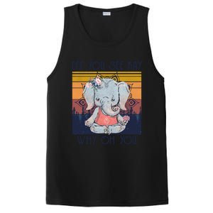 Eff You See Kay Why Oh You Funny Retro Elephant Yoga Lover Funny Gift PosiCharge Competitor Tank