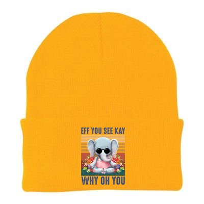 Eff You See Kay Why Oh You Elephant Cute Yoga Tee Gift Knit Cap Winter Beanie