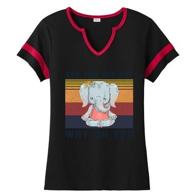 Eff You See Kay Why Oh You Elephant Yoga Cool Gift Ladies Halftime Notch Neck Tee