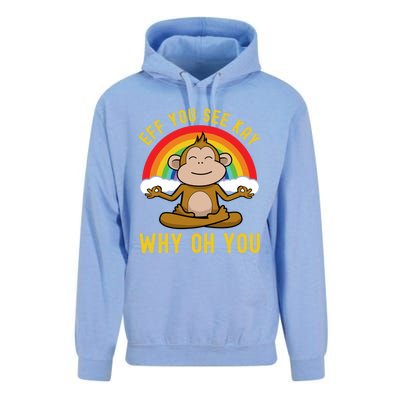 Eff You See Kay Why Oh You Funny Rainbow Monkey Yoga Lover Cool Gift Unisex Surf Hoodie