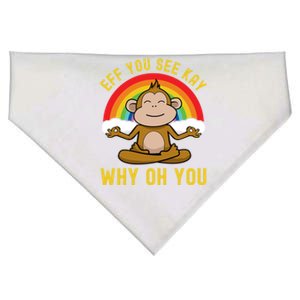 Eff You See Kay Why Oh You Funny Rainbow Monkey Yoga Lover Cool Gift USA-Made Doggie Bandana