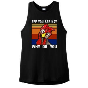 EFF You See Kay Why Oh You Rooster Funny Retro Ladies PosiCharge Tri-Blend Wicking Tank