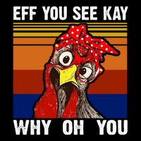 EFF You See Kay Why Oh You Rooster Funny Retro Impact Tech Backpack