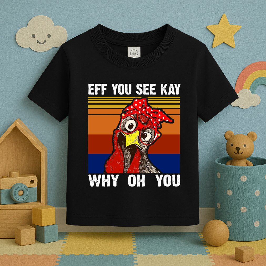 EFF You See Kay Why Oh You Rooster Funny Retro Toddler T-Shirt