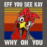 EFF You See Kay Why Oh You Rooster Funny Retro Cotton Canvas Backpack