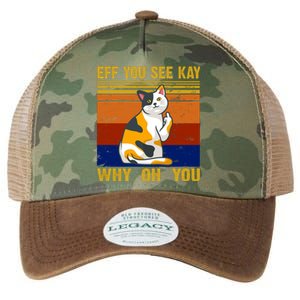 EFF You See Kay Why Oh You Funny Cat Middle Finger Legacy Tie Dye Trucker Hat