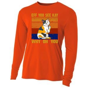 EFF You See Kay Why Oh You Funny Cat Middle Finger Cooling Performance Long Sleeve Crew