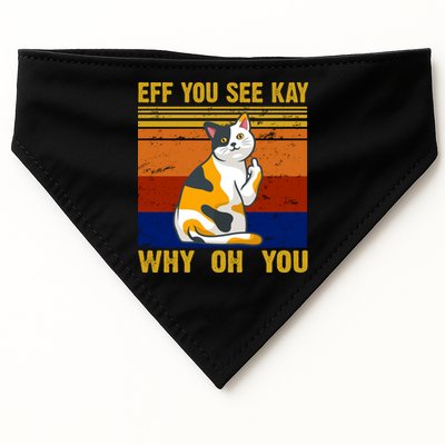 EFF You See Kay Why Oh You Funny Cat Middle Finger USA-Made Doggie Bandana