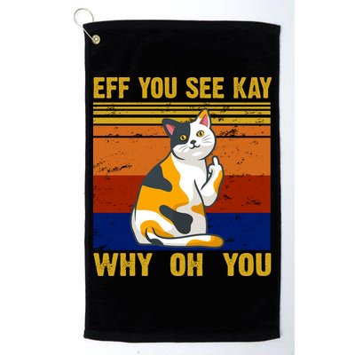 EFF You See Kay Why Oh You Funny Cat Middle Finger Golf Towel