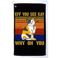 EFF You See Kay Why Oh You Funny Cat Middle Finger Golf Towel