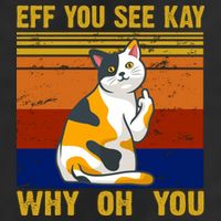 EFF You See Kay Why Oh You Funny Cat Middle Finger Golf Towel