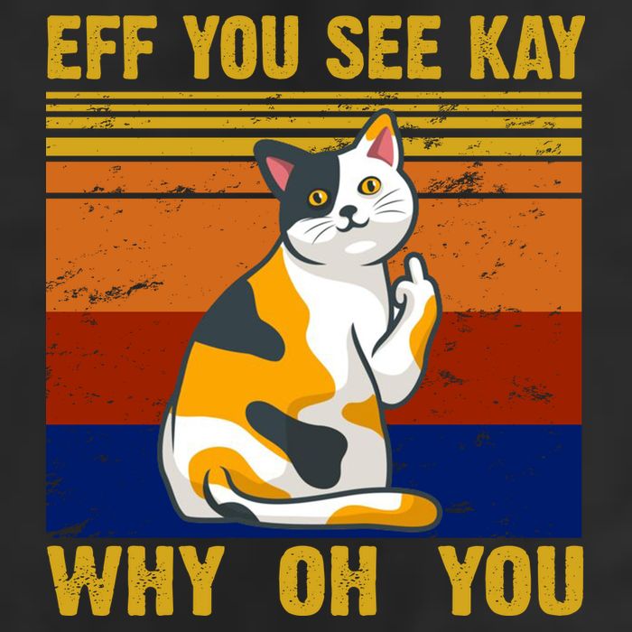 EFF You See Kay Why Oh You Funny Cat Middle Finger Golf Towel