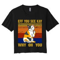 EFF You See Kay Why Oh You Funny Cat Middle Finger Crop Top
