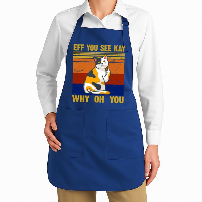 EFF You See Kay Why Oh You Funny Cat Middle Finger Apron