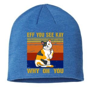 EFF You See Kay Why Oh You Funny Cat Middle Finger Sustainable Beanie