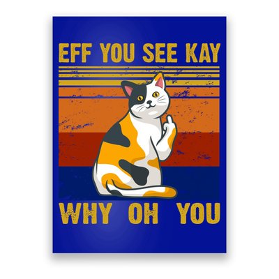 EFF You See Kay Why Oh You Funny Cat Middle Finger Poster