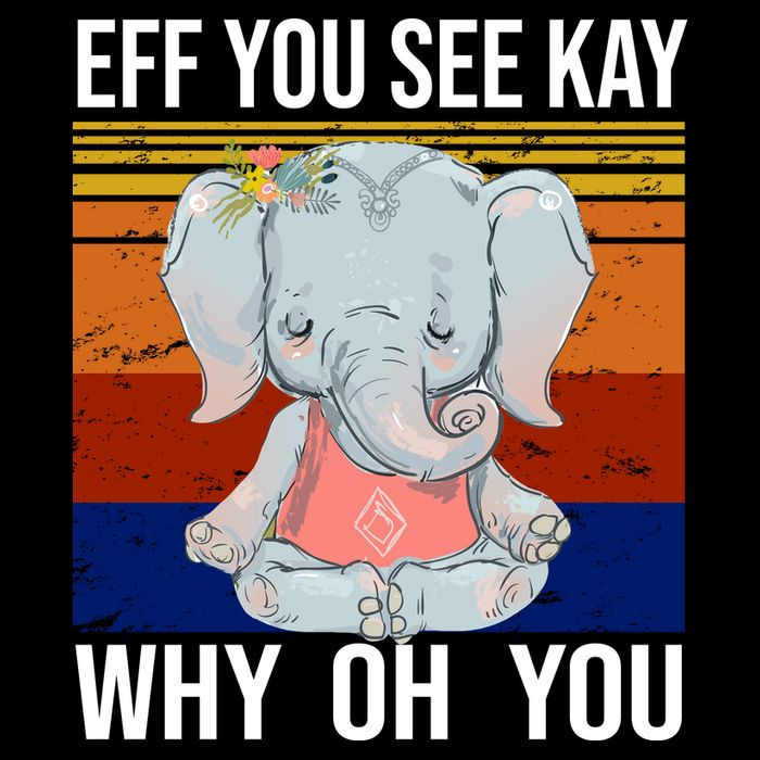 EFF You See Kay Why Oh You Elephant Flexfit Unipanel Trucker Cap