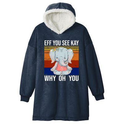 EFF You See Kay Why Oh You Elephant Hooded Wearable Blanket