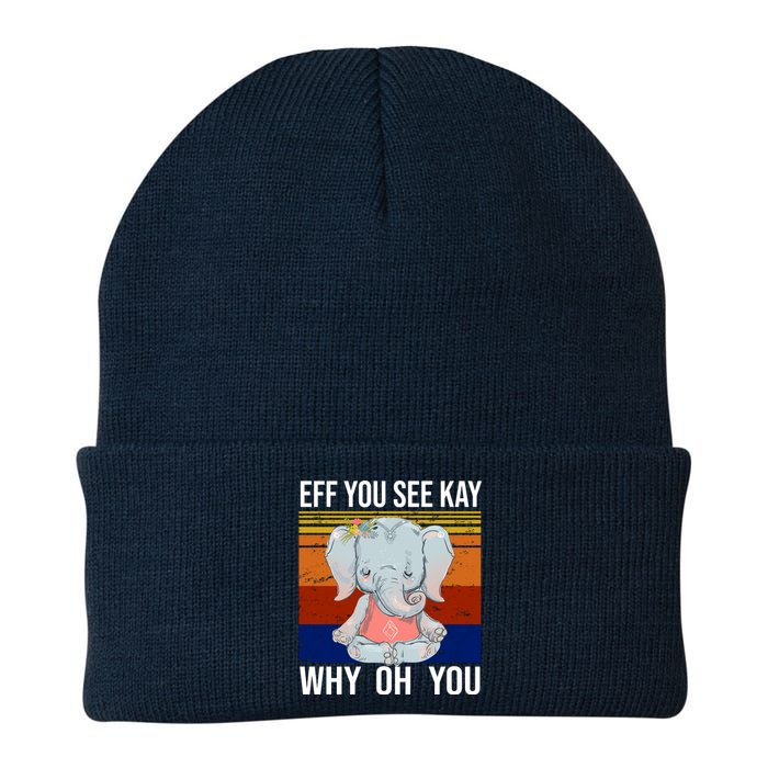 EFF You See Kay Why Oh You Elephant Knit Cap Winter Beanie