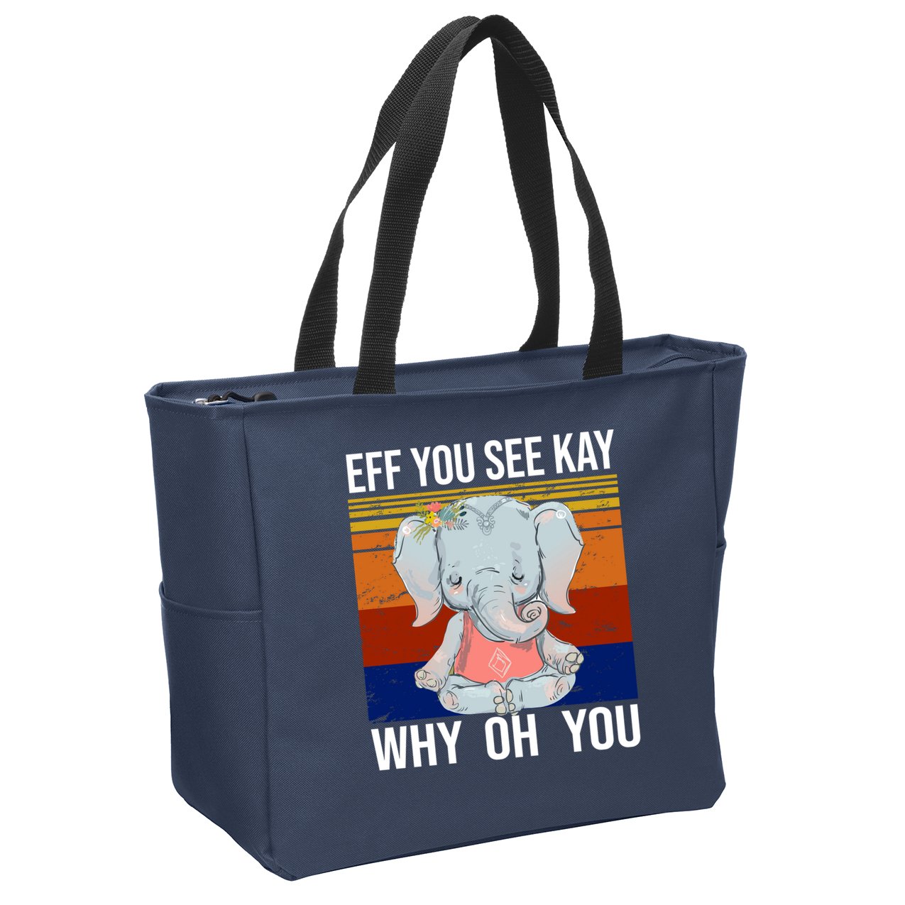 EFF You See Kay Why Oh You Elephant Zip Tote Bag