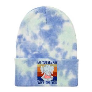 EFF You See Kay Why Oh You Elephant Tie Dye 12in Knit Beanie