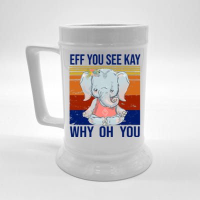 EFF You See Kay Why Oh You Elephant Beer Stein