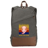 Eff You See Kay Why Oh You Funny Axolotl Cotton Canvas Backpack