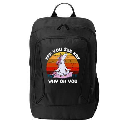 EFF You See Kay Why Oh You Funny Yoga Unicorn City Backpack