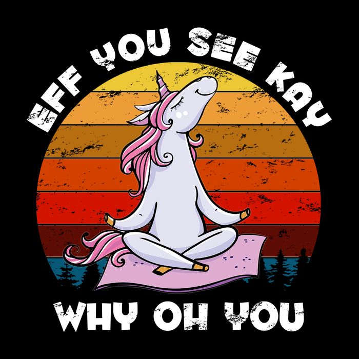 EFF You See Kay Why Oh You Funny Yoga Unicorn Drawstring Bag