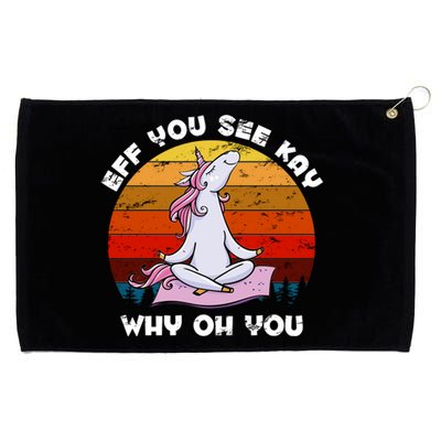 EFF You See Kay Why Oh You Funny Yoga Unicorn Grommeted Golf Towel