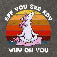 EFF You See Kay Why Oh You Funny Yoga Unicorn Cotton Canvas Backpack