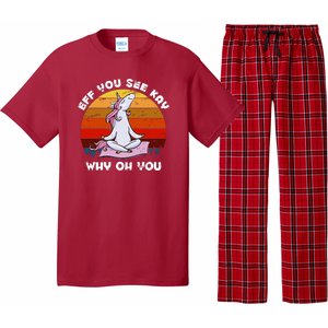 EFF You See Kay Why Oh You Funny Yoga Unicorn Pajama Set