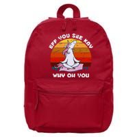 EFF You See Kay Why Oh You Funny Yoga Unicorn 16 in Basic Backpack