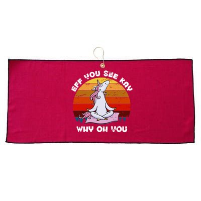 EFF You See Kay Why Oh You Funny Yoga Unicorn Large Microfiber Waffle Golf Towel