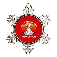 EFF You See Kay Why Oh You Funny Yoga Unicorn Metallic Star Ornament