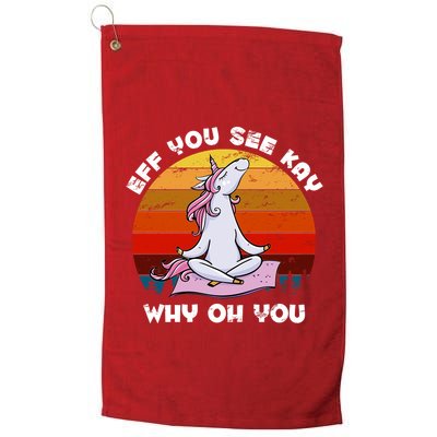 EFF You See Kay Why Oh You Funny Yoga Unicorn Golf Towel