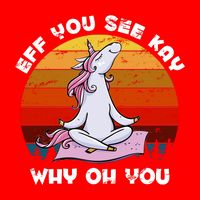 EFF You See Kay Why Oh You Funny Yoga Unicorn Golf Towel