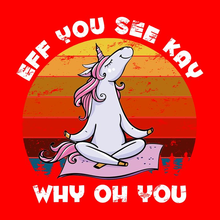 EFF You See Kay Why Oh You Funny Yoga Unicorn Golf Towel