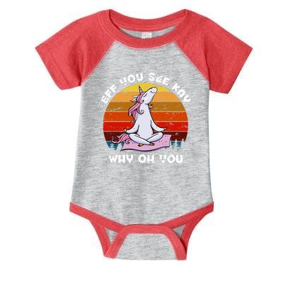 EFF You See Kay Why Oh You Funny Yoga Unicorn Infant Baby Jersey Bodysuit