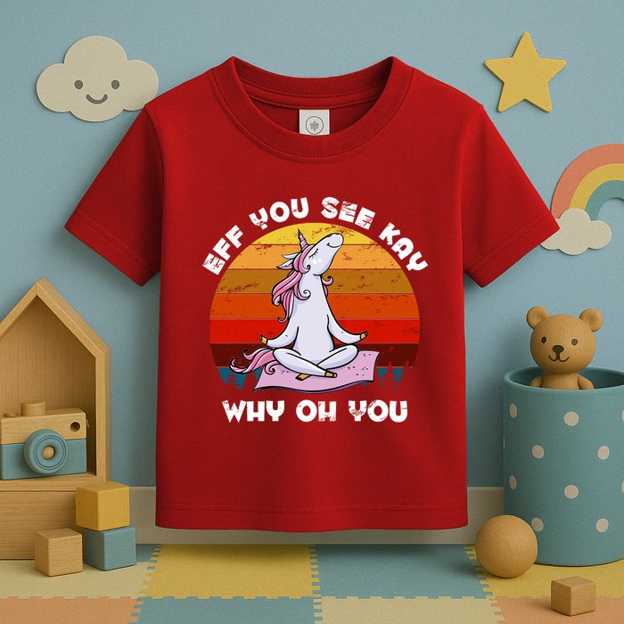 EFF You See Kay Why Oh You Funny Yoga Unicorn Toddler T-Shirt