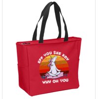 EFF You See Kay Why Oh You Funny Yoga Unicorn Zip Tote Bag