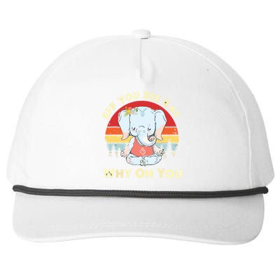 Eff You See Kay Why Oh You Funny Vintage Elephant Yoga Lover Snapback Five-Panel Rope Hat