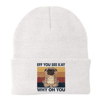 Eff You See Kay Why Oh You Pug Retro Vintage Beanie
