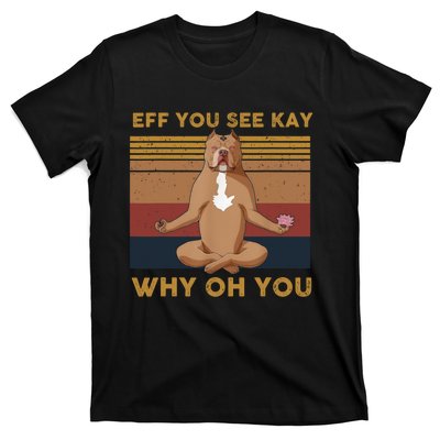 Eff You See Kay Why Oh You Funny Vintage Dog Yoga T-Shirt