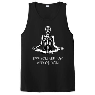 Eff You See Kay Why Oh You Skeleton Yoga Vintage Sunset Great Gift PosiCharge Competitor Tank